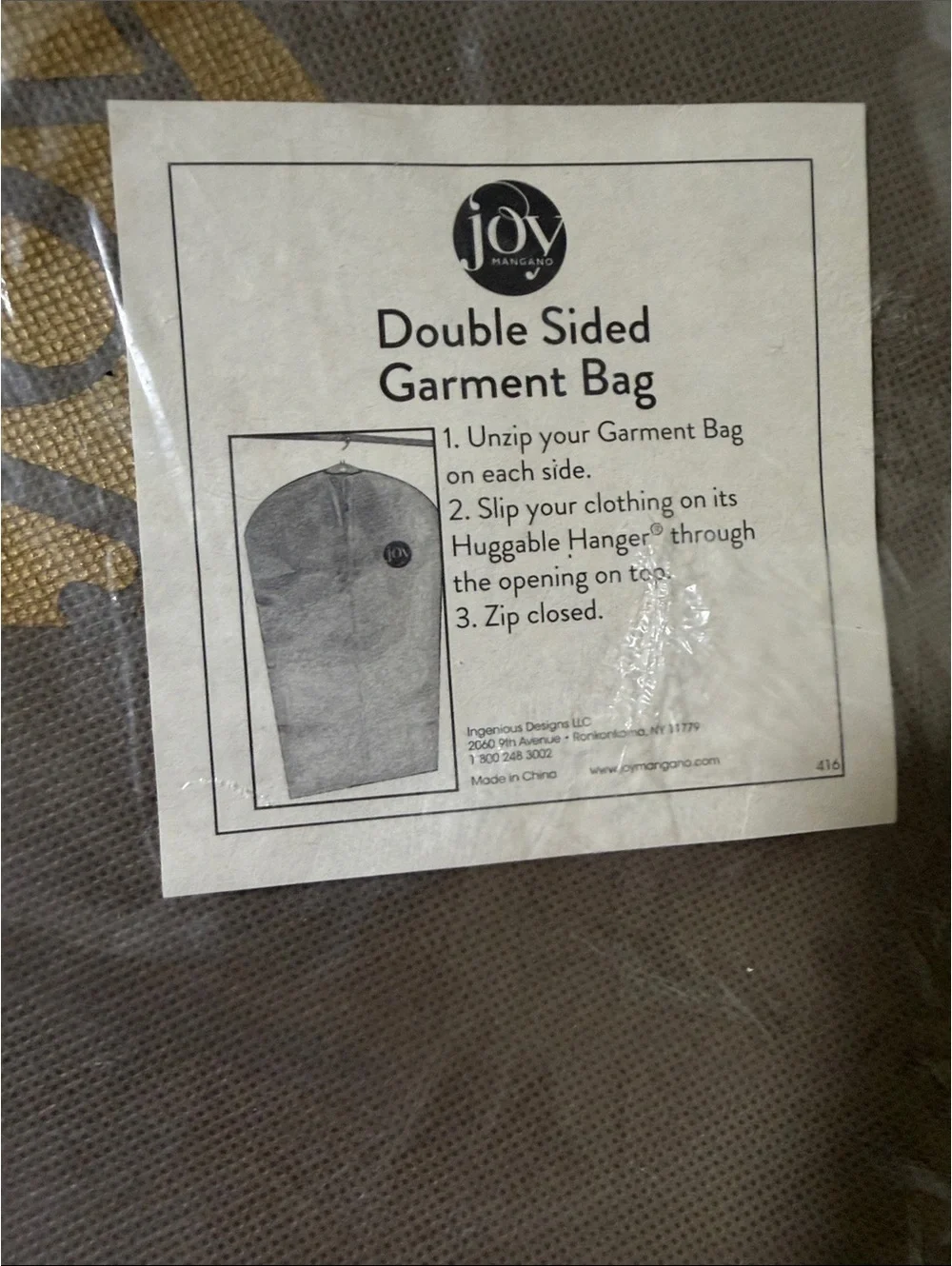 Joy Mangano Double Sided Garment Bag
